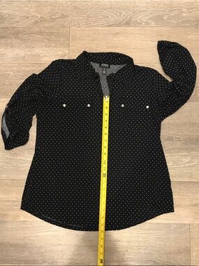 Jones New York Black Shirt with White Polka Dots